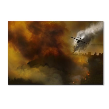 Antonio Grambone 'Fire In National Park Of Cilento Italy' Canvas Art,30x47